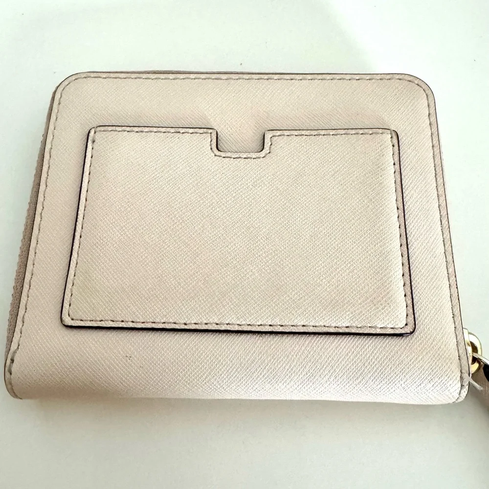 Kate Spade New York Zip-Around Saffiano Leather Wallet Light Pink Bifold